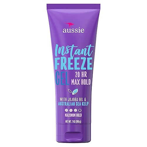 Aussie Instant Freeze Hair Gel with Jojoba Oil & Sea Kelp, 7 Ounce