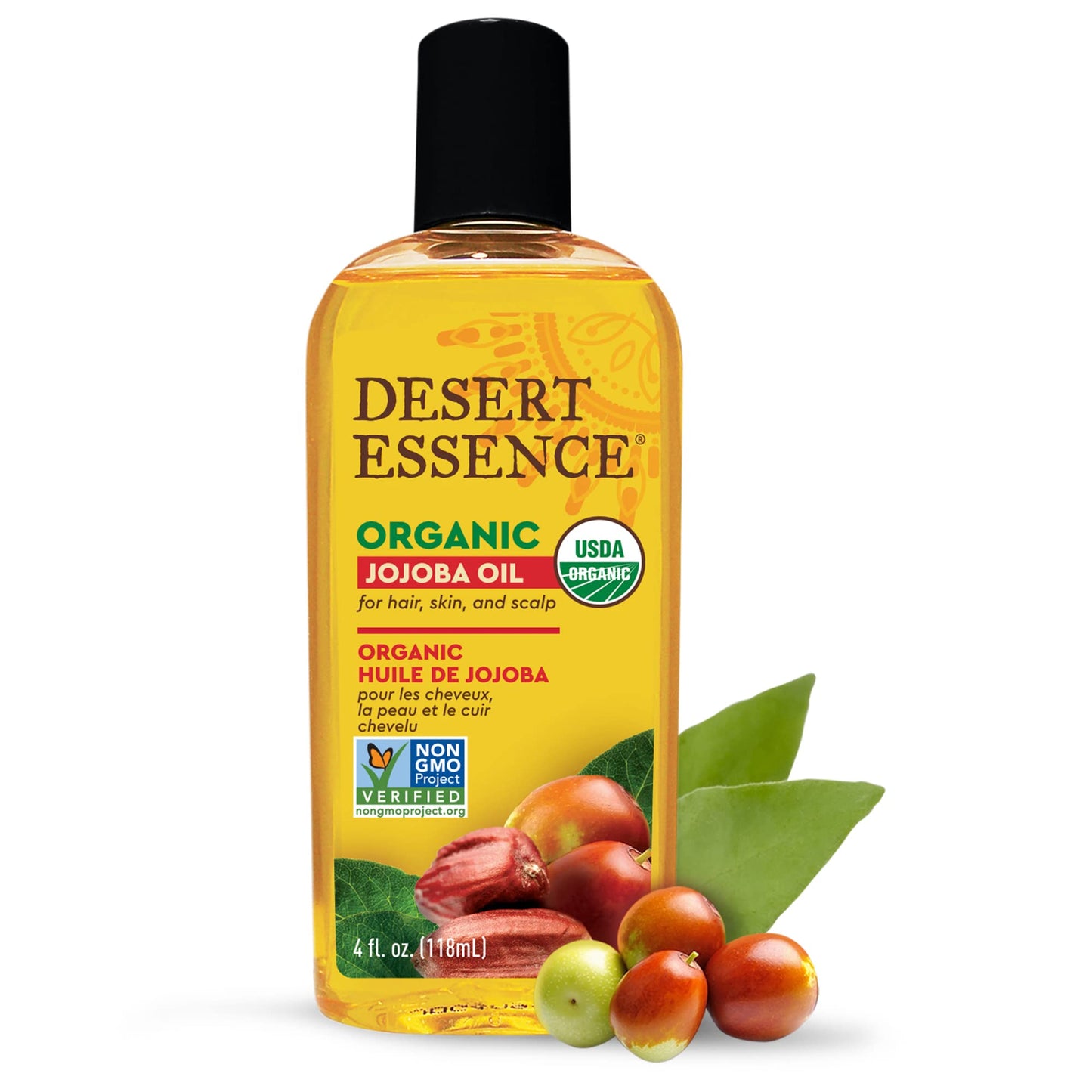 Desert Essence Organic Jojoba Oil -- 4 fl oz (Pack of 2)