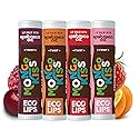 Eco Lips Mongo Kiss Organic Lip Balm 4 Pack Blood Orange, Yumberry, Strawberry Lavender, Black Cherry - 100 Percent USDA Organic - Soothe, Moisturize
