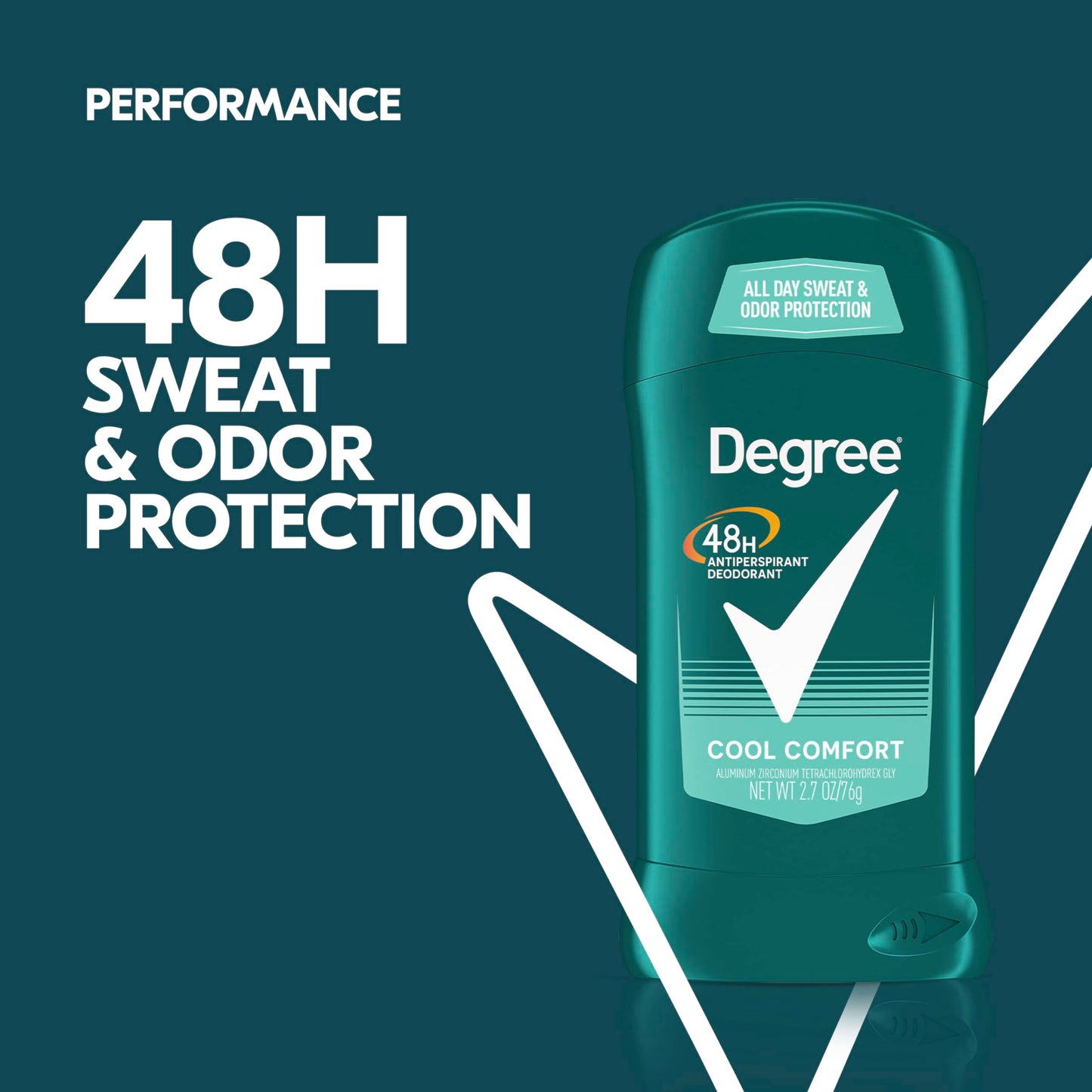 Degree Men Antiperspirant Deodorant Stick Cool Comfort 48 Hour Protection Non Irritating 2.7 oz