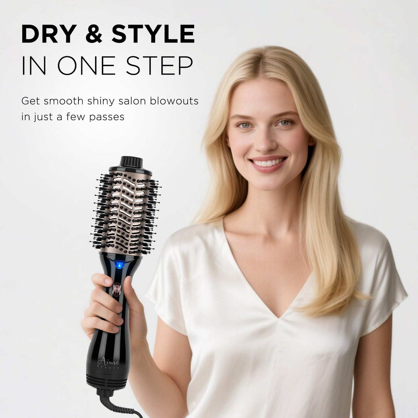 One Step Hair Dryer & Volumizing Hot Air Brush, Blow Dryer, Ceramic Straightener, Curler & Hot Comb 4 in 1 Salon Ionic Brush, Hair Styling Tools