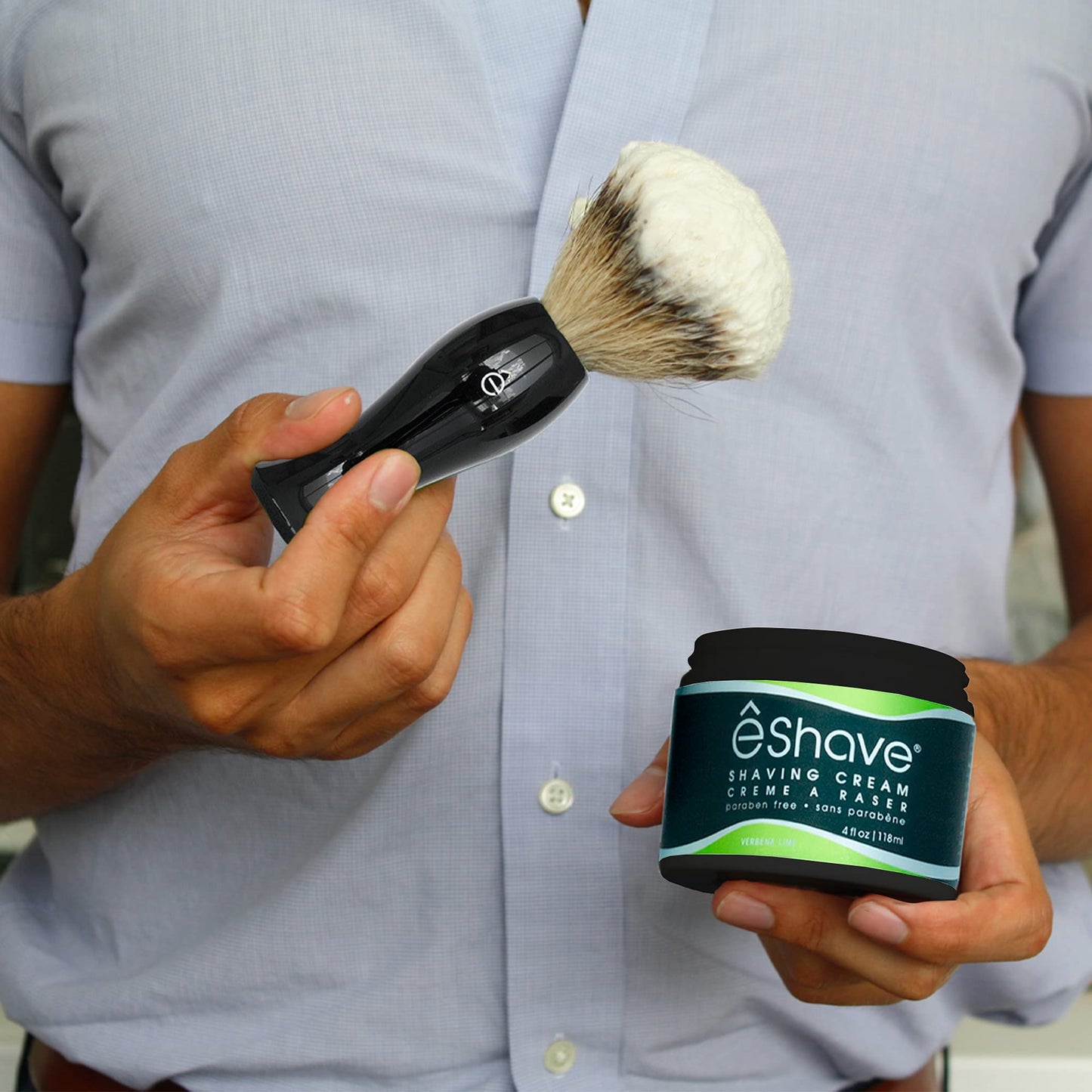 eShave Shaving Cream for Men, Verbena Lime, prevents shaving irritation and razor burn, generates a rich lather for a soft, silky, Smoothest Shave