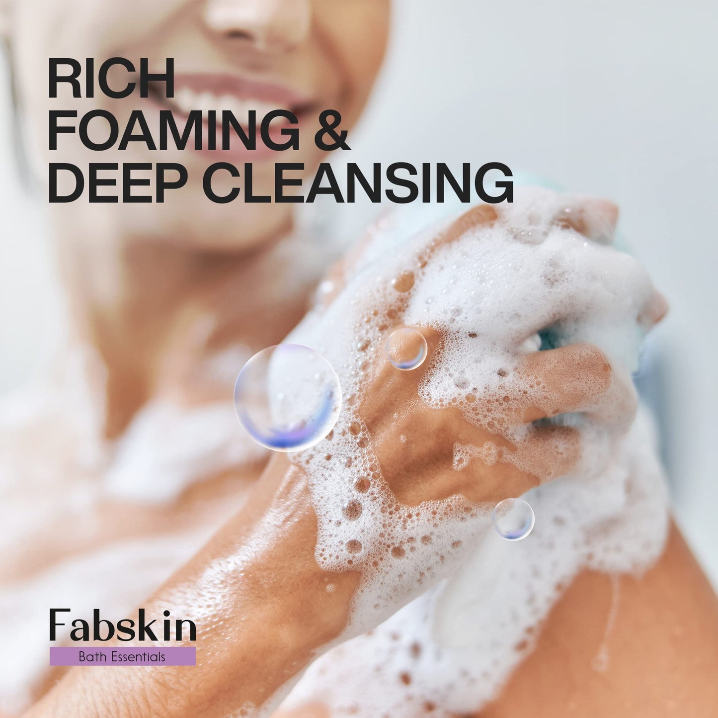 FABSKIN Loofah for Bathing - Bath Shower Loofah Sponge Scrubber Exfoliator for Women and Men - Bathing Sponge - Body Wash Scrub for Bathing - Bath Beauty and Personal Care FABSKIN