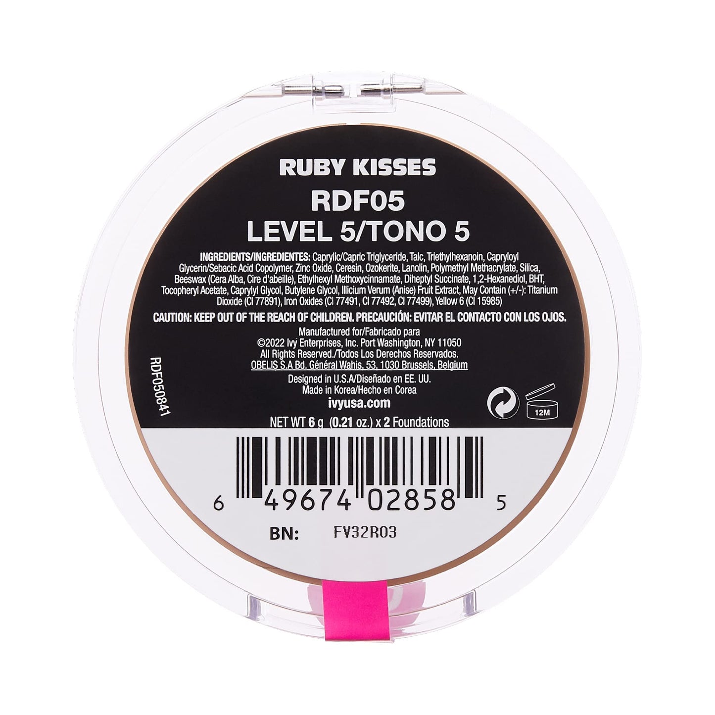 Ruby Kisses 3D Face Creator Cream Foundation & Concealer, 12 Hours Long Lasting, Medium to Full Coverage, Non-Greasy