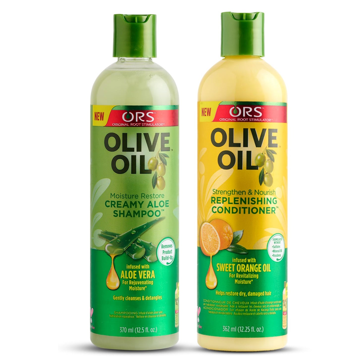 ORS Olive Oil Creamy Aloe Shampoo & Replenishing Conditioner with Orange & Aloe Vera 2 Piece Set