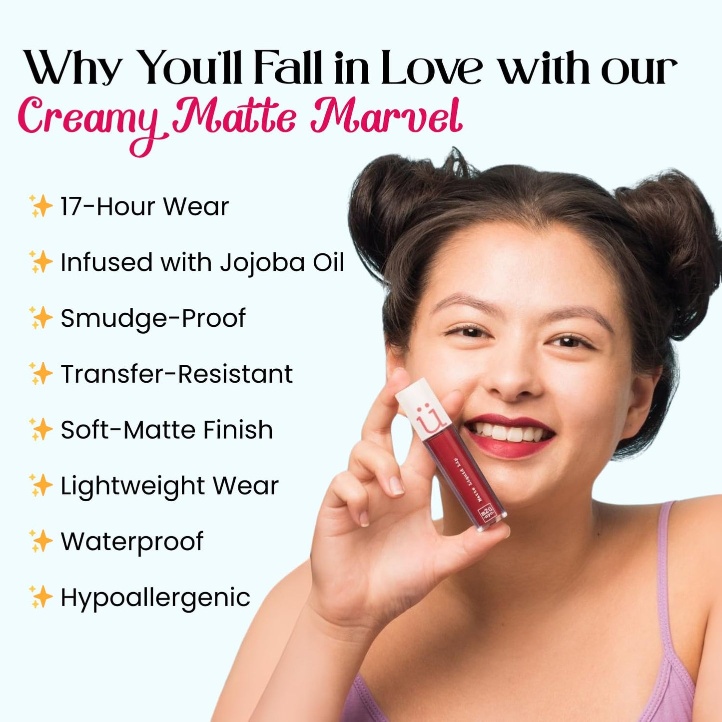 M2U NYC Rosewood Matte Liquid Lipstick - Long Lasting High Impact Color with Up to 17H Wear - Matte Lipstick for Women - No Budge, Lightweight Creamy