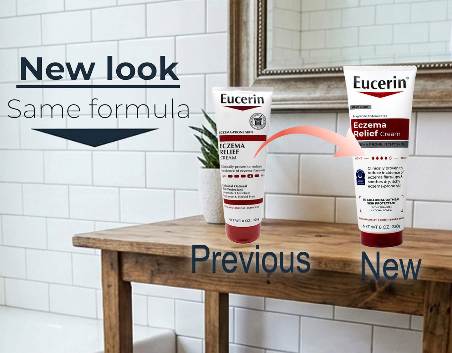 Eucerin Creme Eczema Relief 8 Ounce Tube (236ml) (6 Pack)
