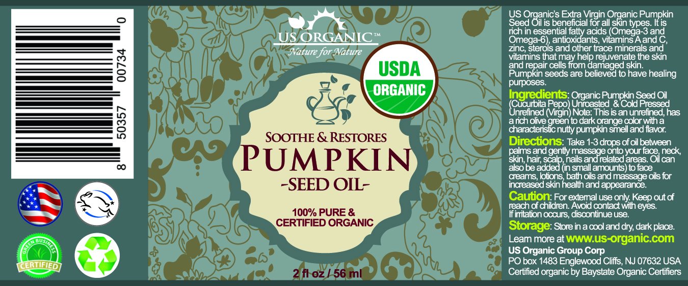 US Organic Pumpkin Seed Oil, USDA Certified Organic, Pure, Natural, Cold Pressed Virgin, Unrefined in Amber Glass Bottle w/Glass Eyedropper (Small (2