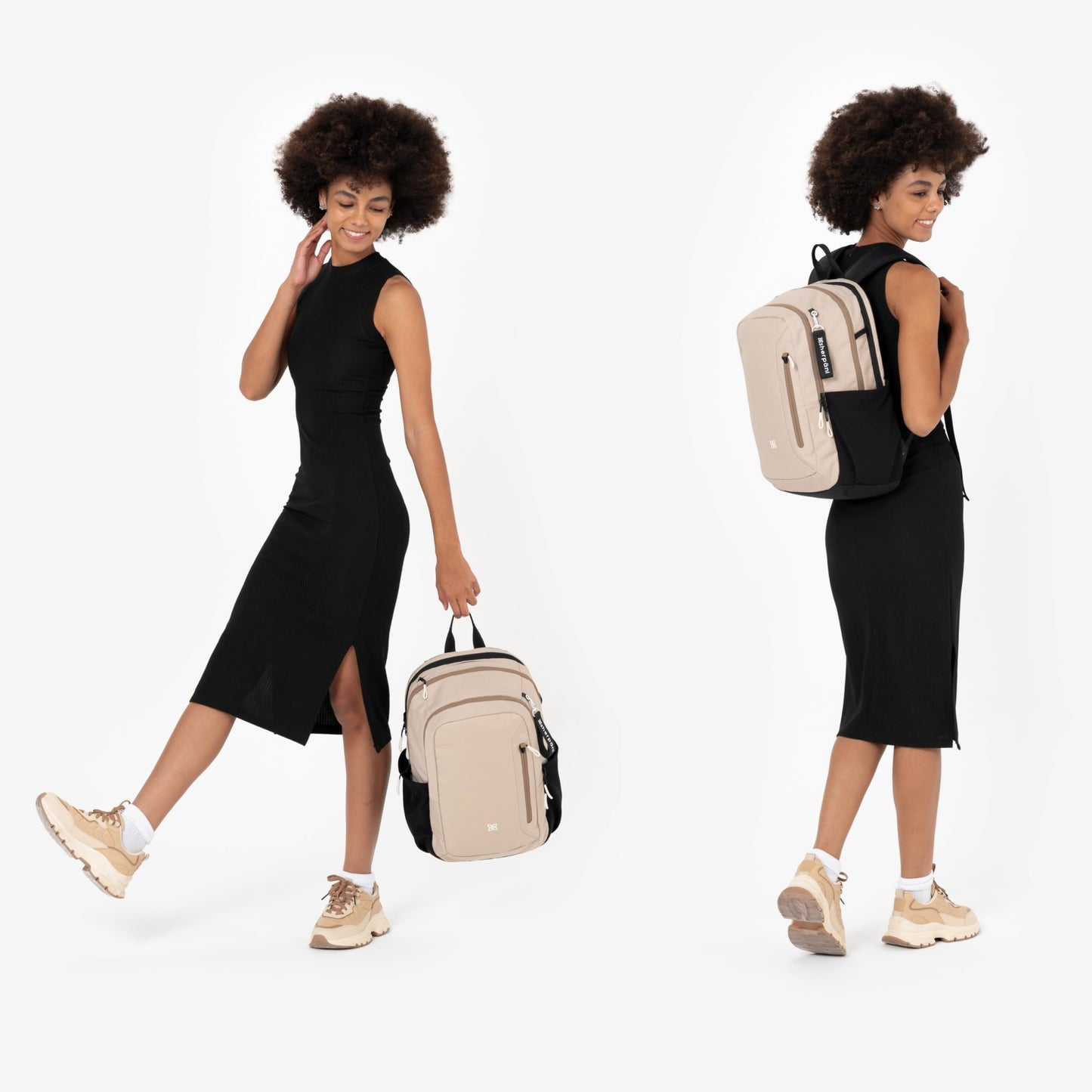 Sherpani Getaway, Casual Daypack Backpacks, Laptop Backpack, 22L Travel Backpack for Women, Travel Gift, Fits 15'' Laptop, RFID Protection (Con Leche)