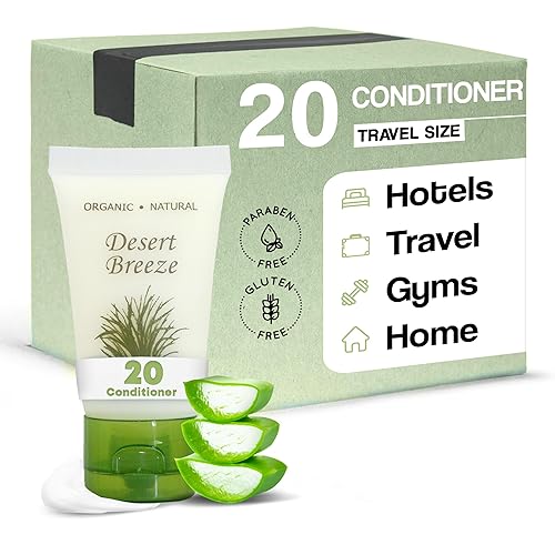 Travel Size Hotel Conditioner 20 Count 1 oz Bottles Guest Amenities for Vacation Rentals and Short Term Rentals Paraben Free Green Tea Lemongrass