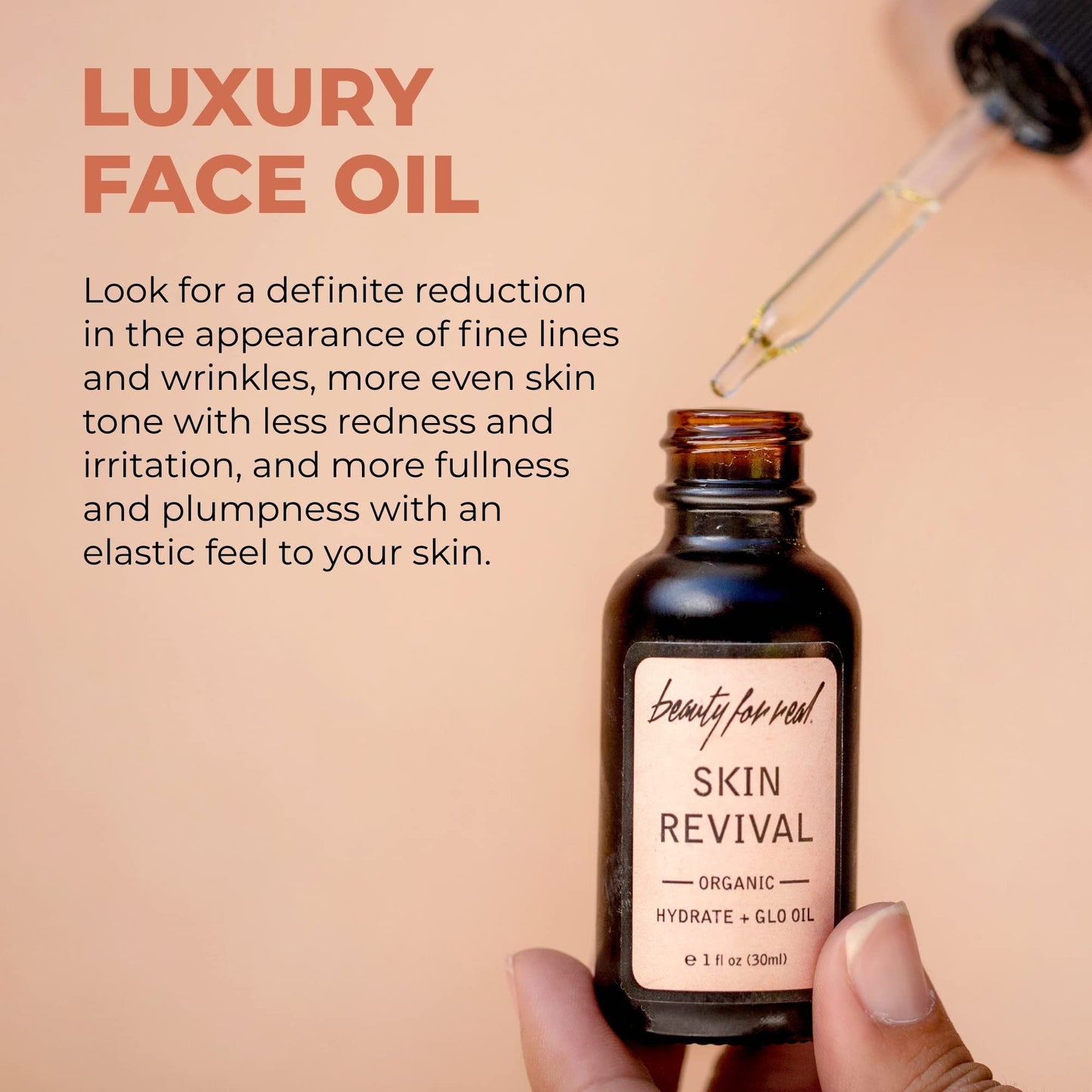 Beauty For Real Skin Revival Hydrate + Glo Oil - Luxury Face Oil - Reduces the Appearance of Fine Lines & Wrinkles - Hydrates, Soothes & Restores