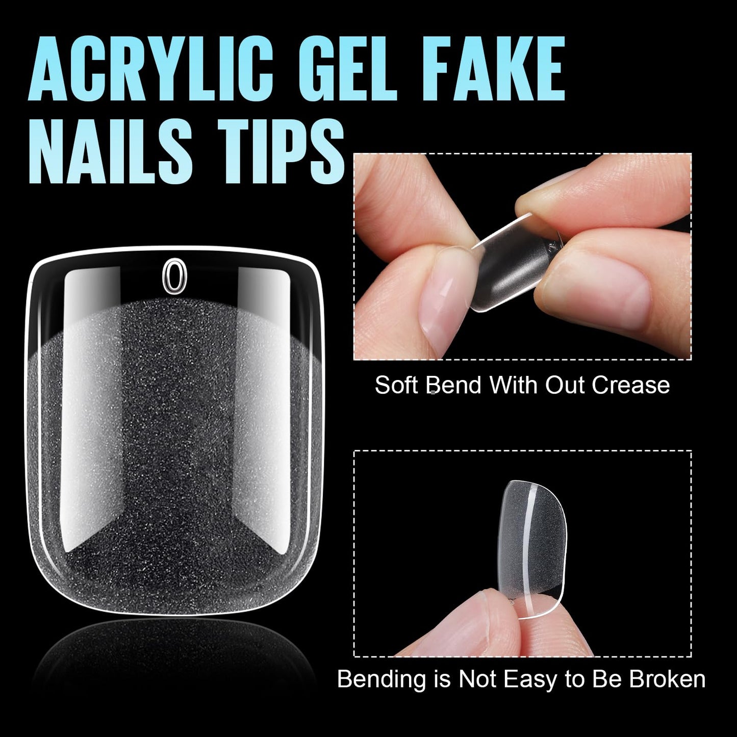 TOMICCA Short Nail Tips Extra Short Square Nail Tips, 192Pcs Fake Nails 12 Sizes Acrylic Clear Nails for Beginner and Professional DIY Gel Nails Salon Beauty and Personal Care TOMICCA