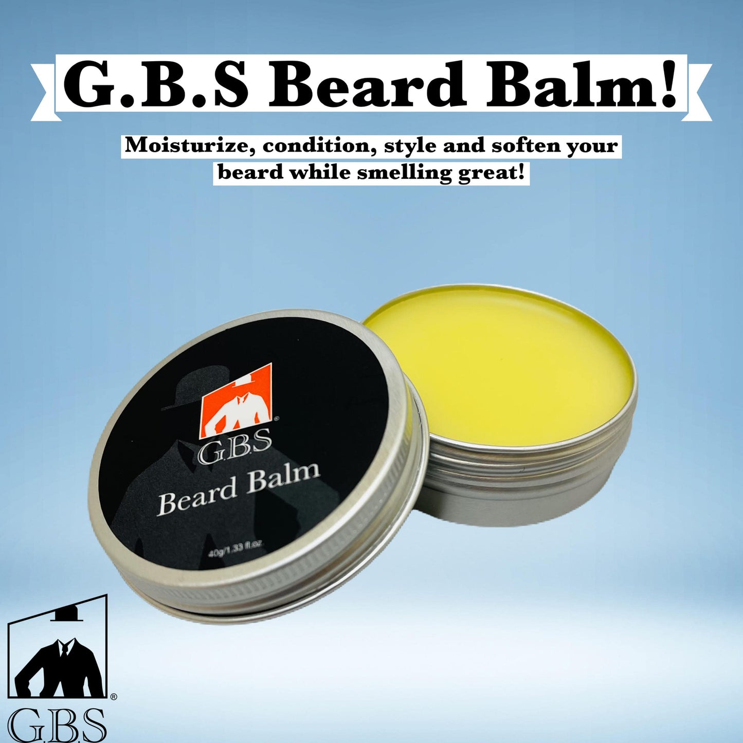 G.B.S Beard Balm with Citrus Scent - Styles, Strengthens & Softens Beards & Mustaches - Leave in Conditioner Wax for Men (1 Pack) Beauty and Personal Care G.B.S