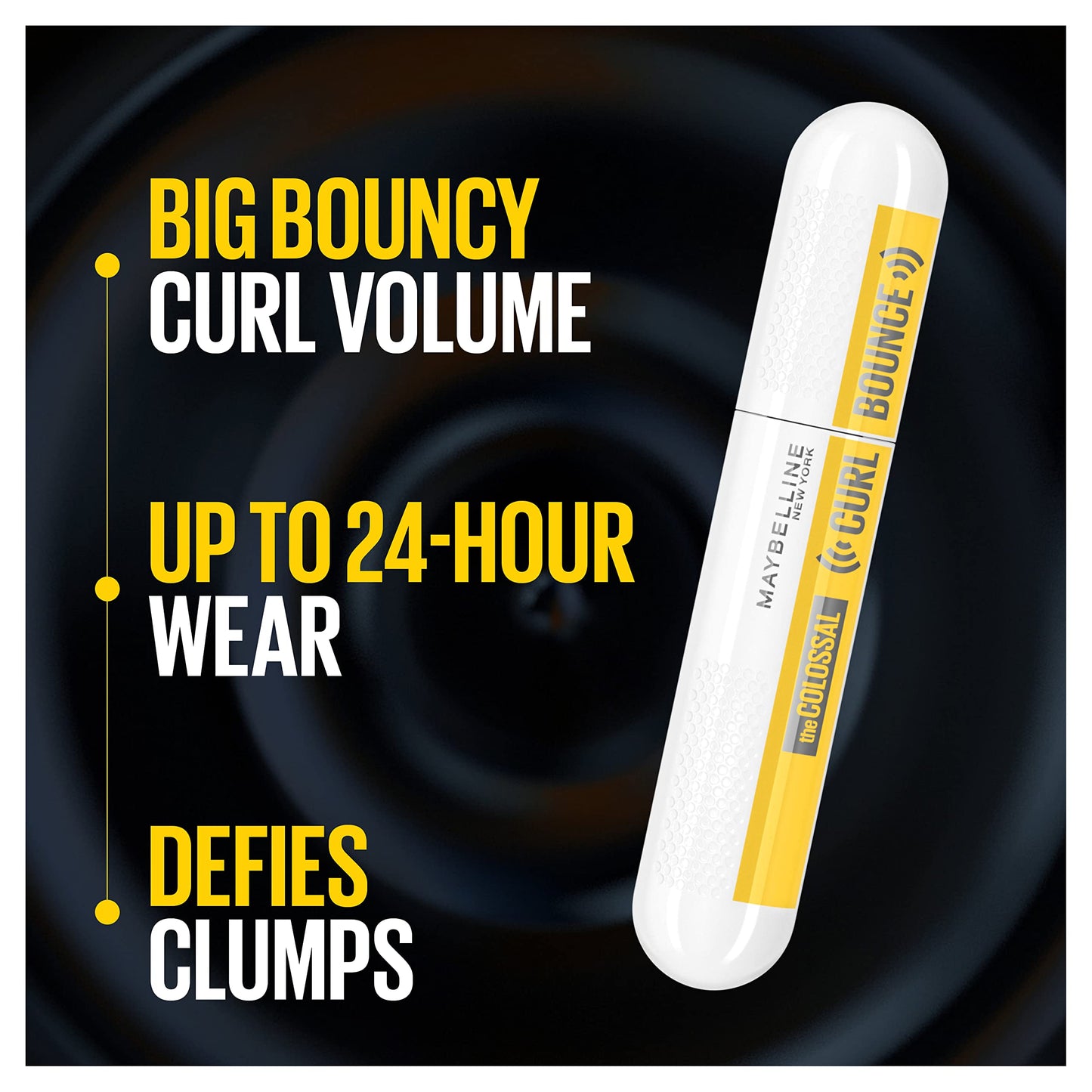 Maybelline Volum' Express Colossal Curl Bounce Washable Curling Mascara, Blackest Black, 1 Count