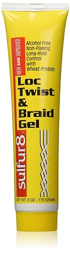 Sulfur8 Loc Twist & Braid Gel 6 oz - Moisturizing Styling Gel for Locs Braids & Twists, Helps Control Frizz, Smooth Hair & Support Neat Protective