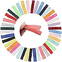 Lawie 40 Pack Bulk 5 CM 2 Inch Ribbon Grosgrain Cloth Fabric Cover Fully Lined Small Metal Alligator Duckbill Hair Clips Mini Soft Barrettes Hair Pins