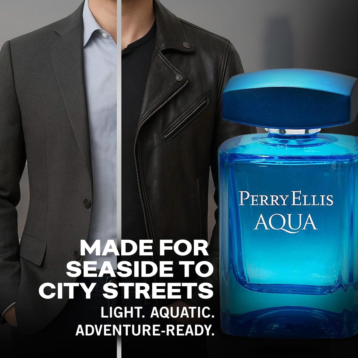 Perry Ellis Aqua Eau De Toilette Spray for Men - Mens Cologne, Long Lasting Perfume, EDT, Fragrance with Notes of Bergamot, Wood Notes & Musk - 3.4 fl