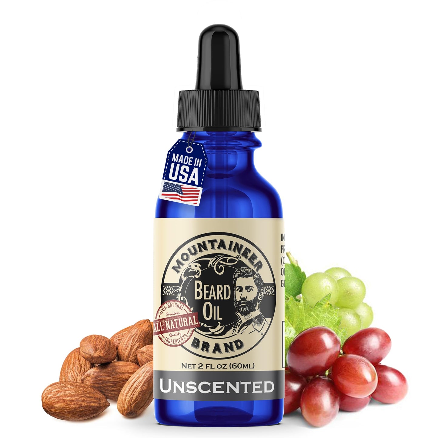 Mountaineer Brand Natural Unscented Beard Oil | Made in West Virgina | Hydrates, Moisturises, Softens & Conditions for Beard Growth | Treats Dry Itchy