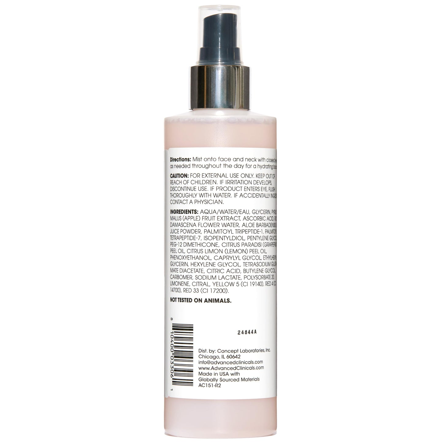 Advanced Clinicals Vitamin C Glow Facial Mist Toner for Face W/Rosewater, Ferulic Acid, & Peptides. Vitamin C Antioxidant Moisturizer Face Mist
