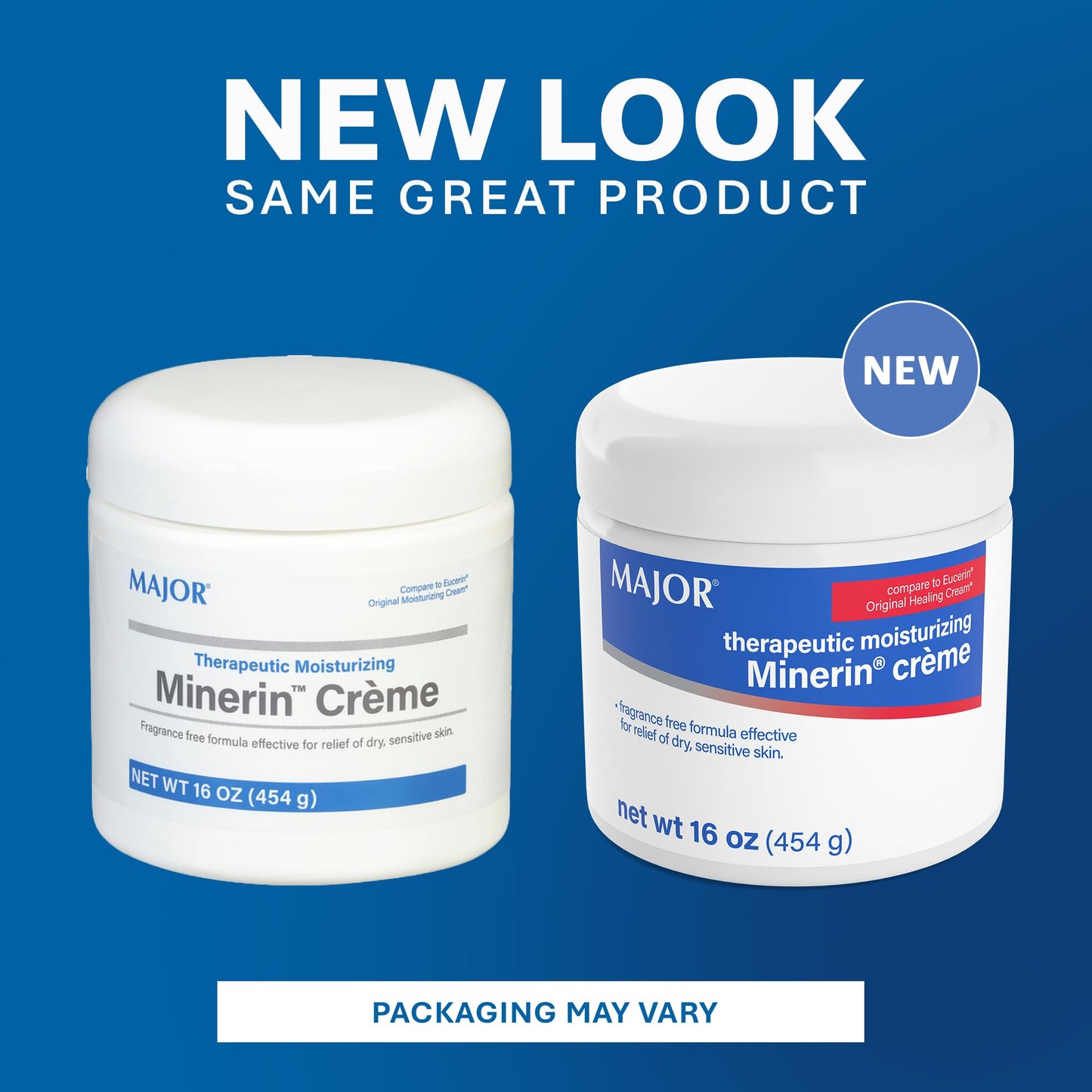 MAJOR Therapeutic Moisturizing Minerin Créme - Body Cream Moisturizer for Dry Skin - Fragrance-Free - 16 Oz. (4 Pack)