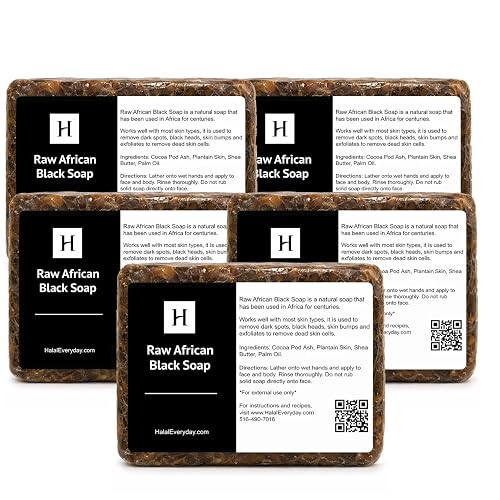SAAQIN - Raw African Black Soap for All Skin Types, Black Soap Ideal for Acne, Wrinkles, Make-Up Removal, Hair & Body, Natural Glycerin Black African