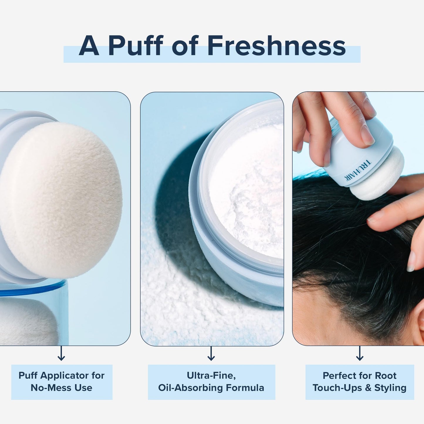 Truhair Airlift Volume Refresh Powder - Instant Hair Volume & Texture Powder for Men & Women - Absorbs Oil, Refreshes Roots & Extends Style Between