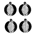 Prettyou 2.5 Inches Effortless Beauty Assorted Side Combs Ponytail Hair Clip Comb Pin Round Banana Clips, Pack of 4 (Black)