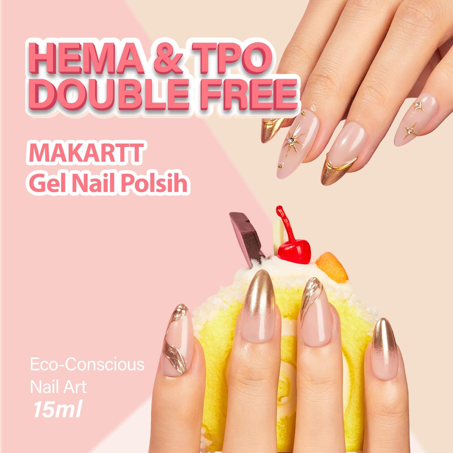 Makartt Jelly Bright Nude Gel Nail Polish: 15ML Hema-Free Neutral Nude Nail Polish Sheer Translucent Effect Soak Off UV LED Nail Art Manicure DIY Home Beauty and Personal Care Makartt