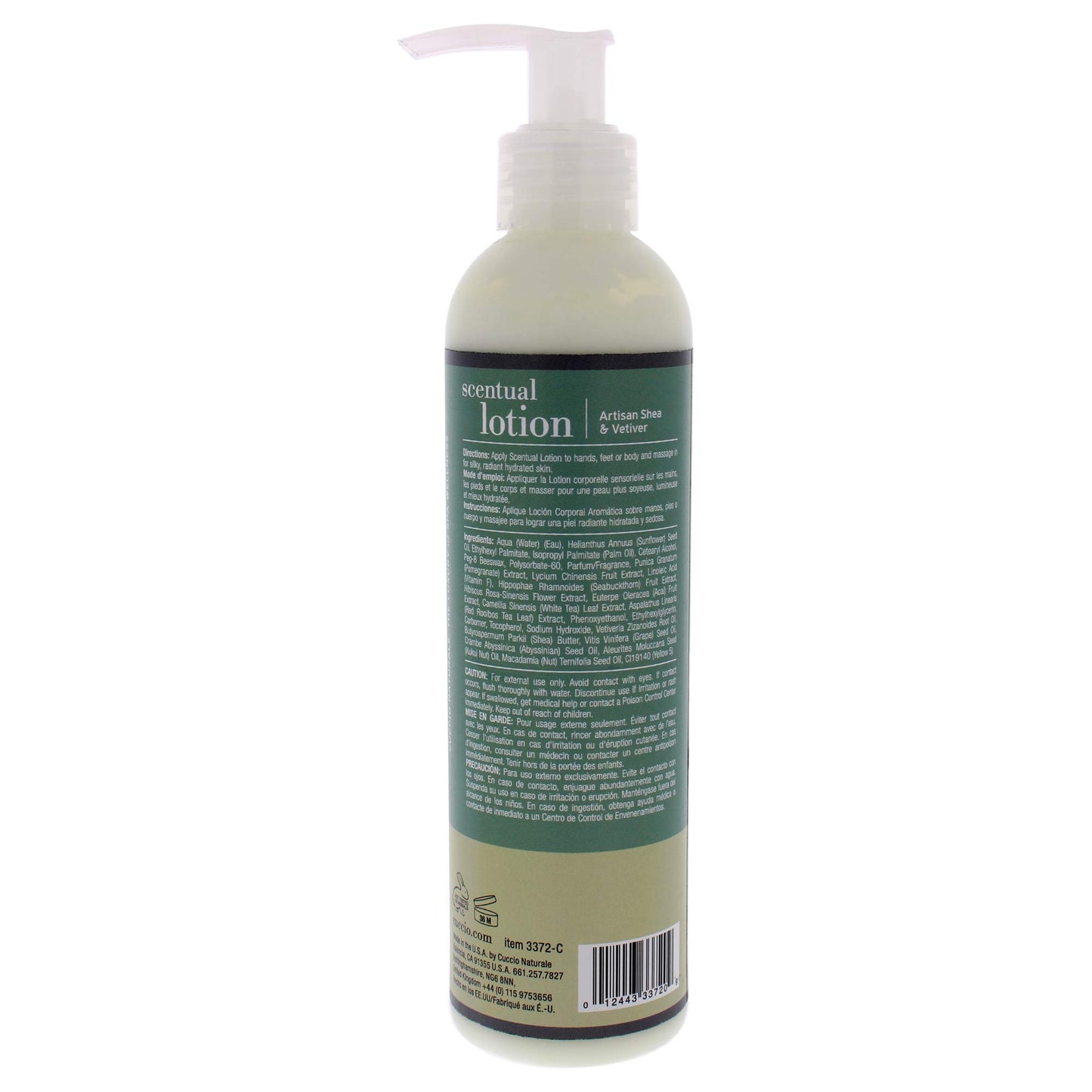 Cuccio Naturale Scentual Lotion, Artisan Shea & Vetiver, 8 oz Body & Hand Lotion, Hydrating Moisturizer, Great for Massage, Paraben-Free, Cruelty-Free