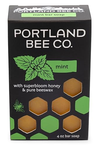 Portland Bee Co. All Natural Beeswax and Super Bloom Honey Bar Soap - Mint