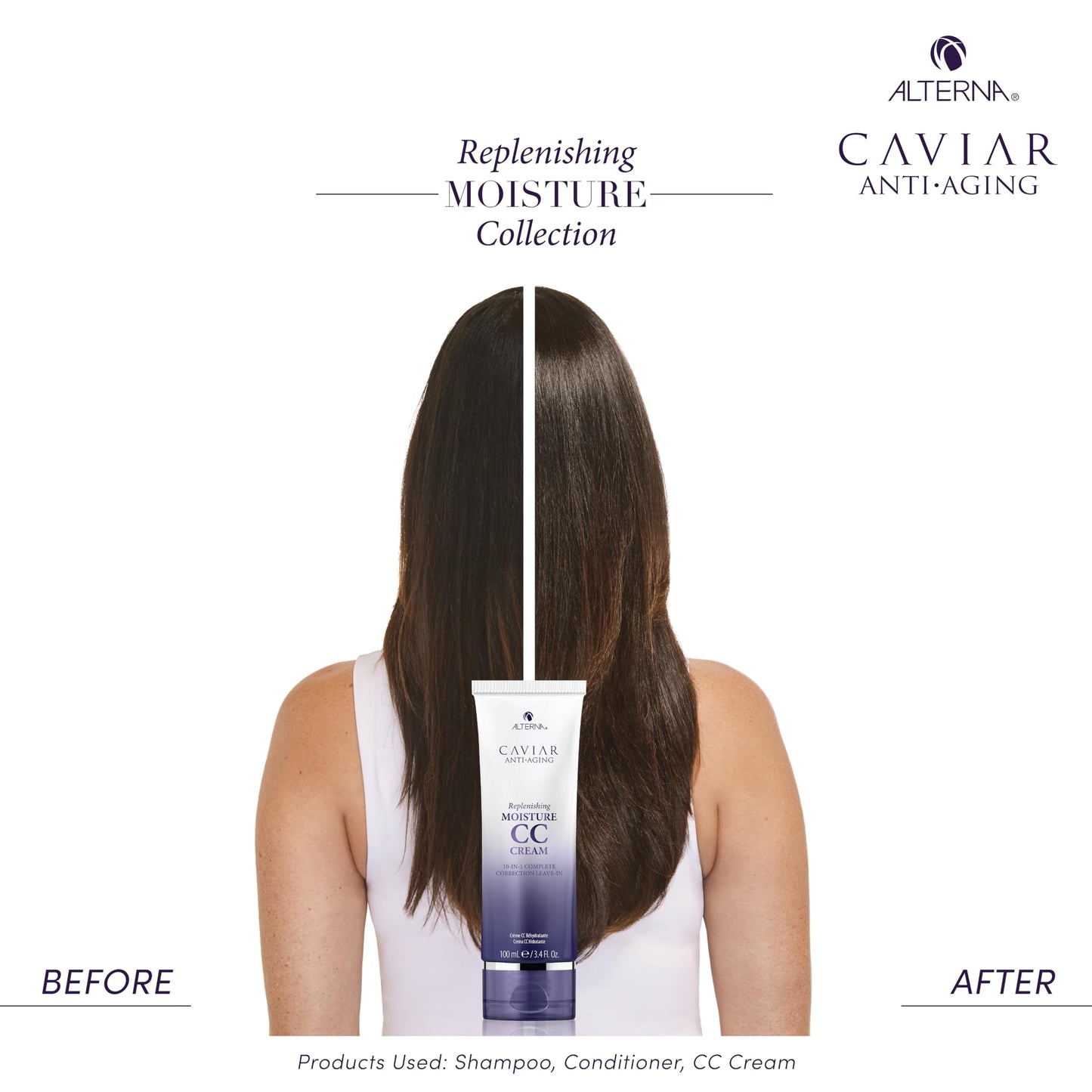 Alterna Haircare CAVIAR Anti-Aging Replenishing Moisture CC Cream, 3.4 Fl Oz |10-in-1 Hair Protection & Treatment Cream | Nourishes, Restores