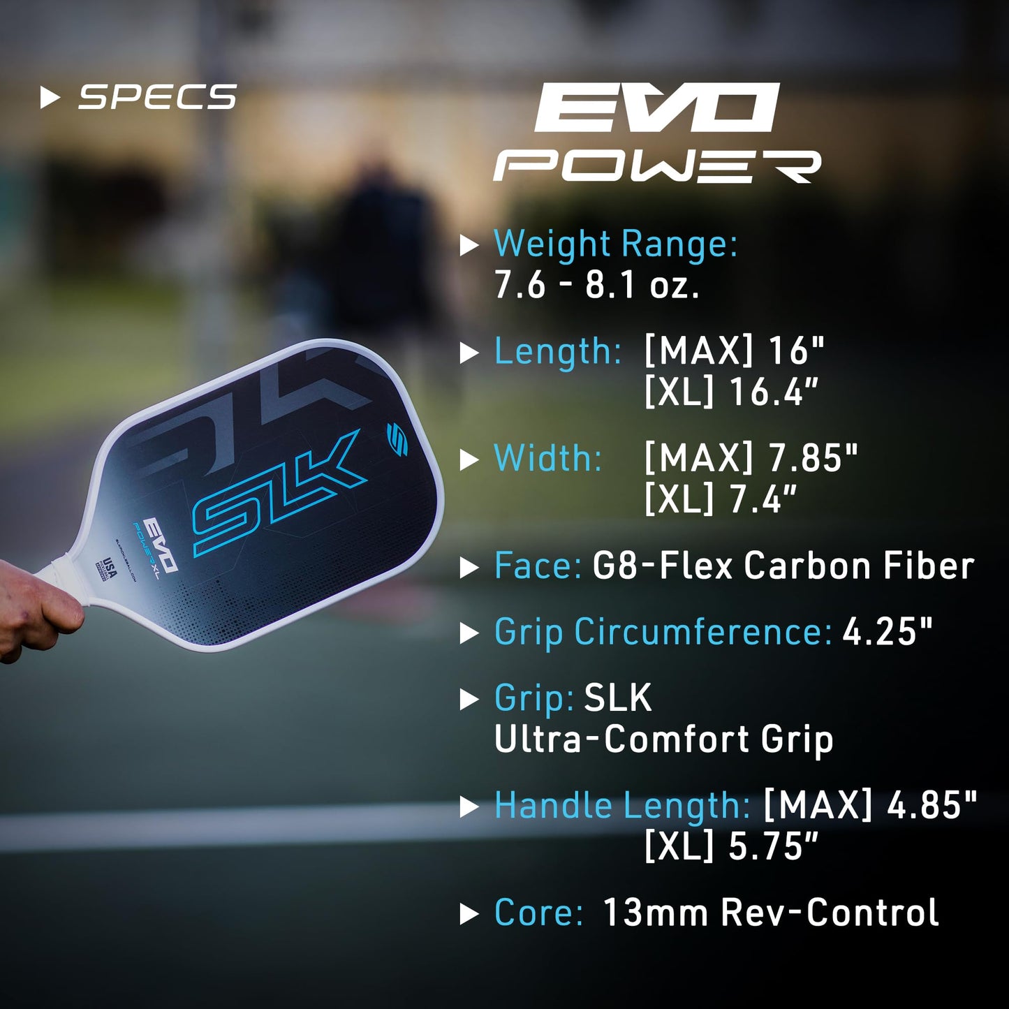 Selkirk Sport SLK Evo Power MAX Pickleball Paddle by Selkirk Sport | G9 Power Carbon Fiber Pickleball Paddle with SpinFlex Surface and Rev-Hybrid…