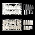 Vivace 2PACK Natural/Clear Half-moon 510 Artificial Fake Gel Nails (total 1020Tips) 11Sizes For Nail Salon Nail Shop 27010/27012 (Half-Moon)
