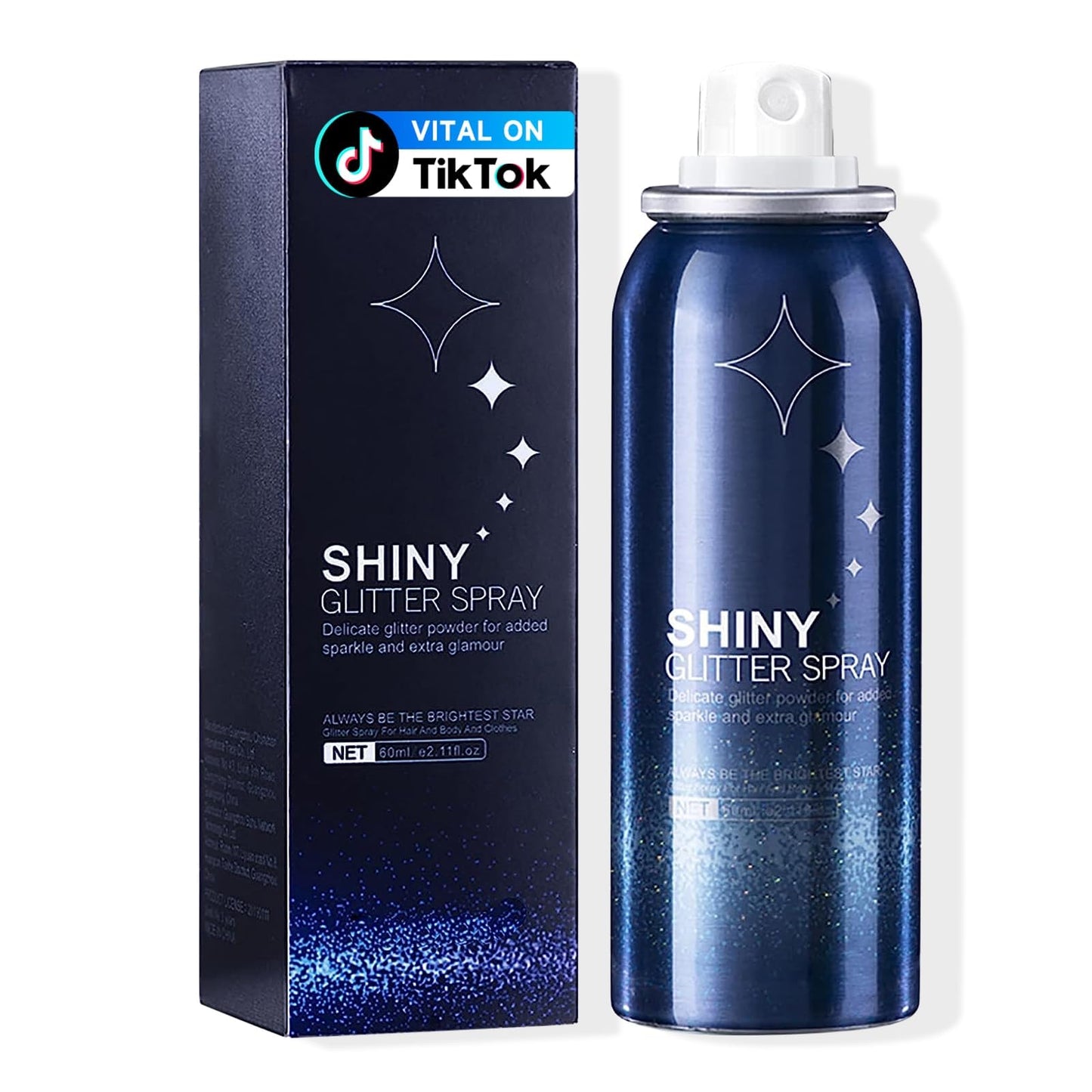 HANYWIL Body Glitter, Glitter Spray for Hair and Body, Spray, Hairspray Clothes, Long-Lasting Shimmer Suitable Stage, Festival Rave Makeup Prom 2.11