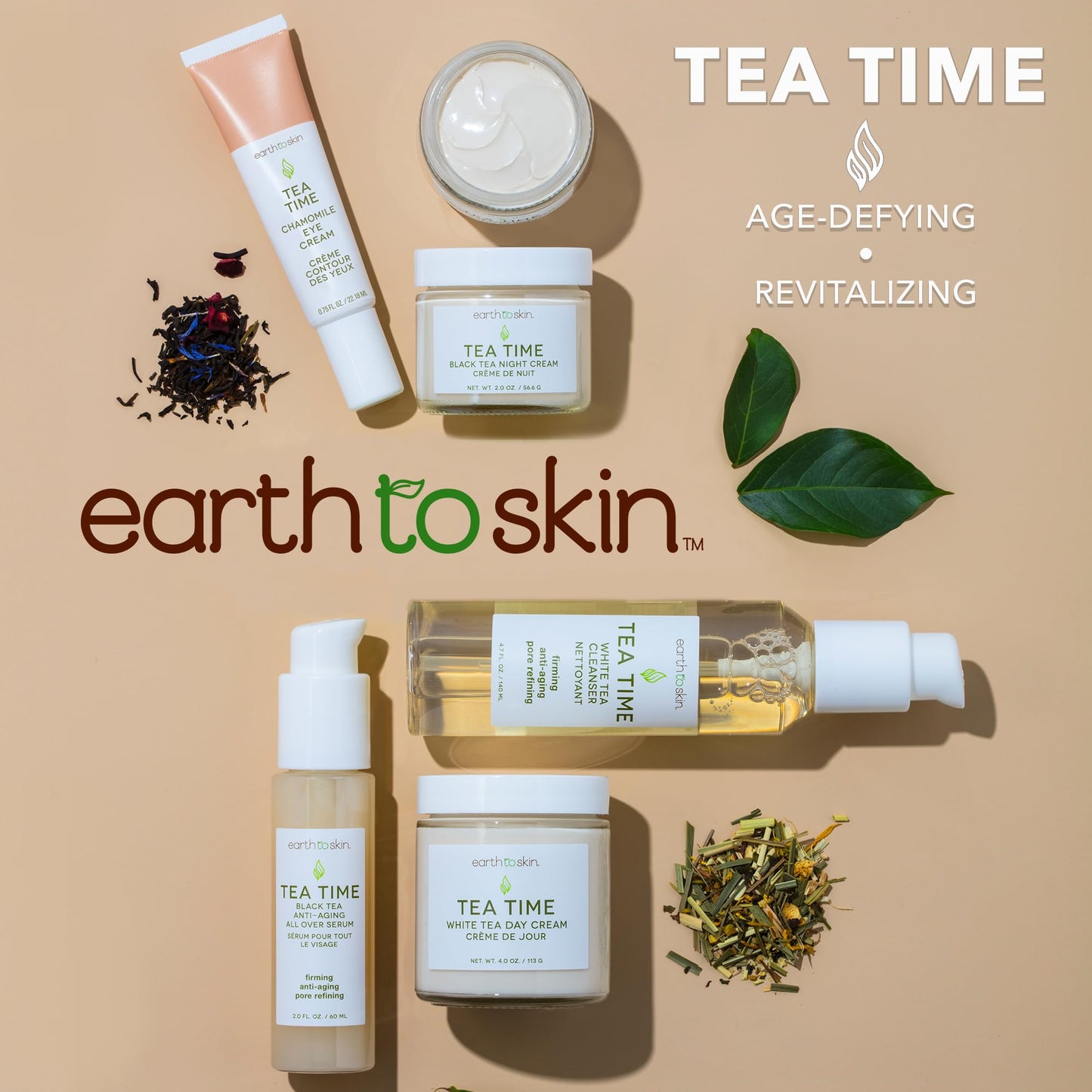 Earth To Skin Tea Time White Tea Face Cleanser - Antioxidant-Rich Daily Face Wash with Glycerin - 4.7 fl oz