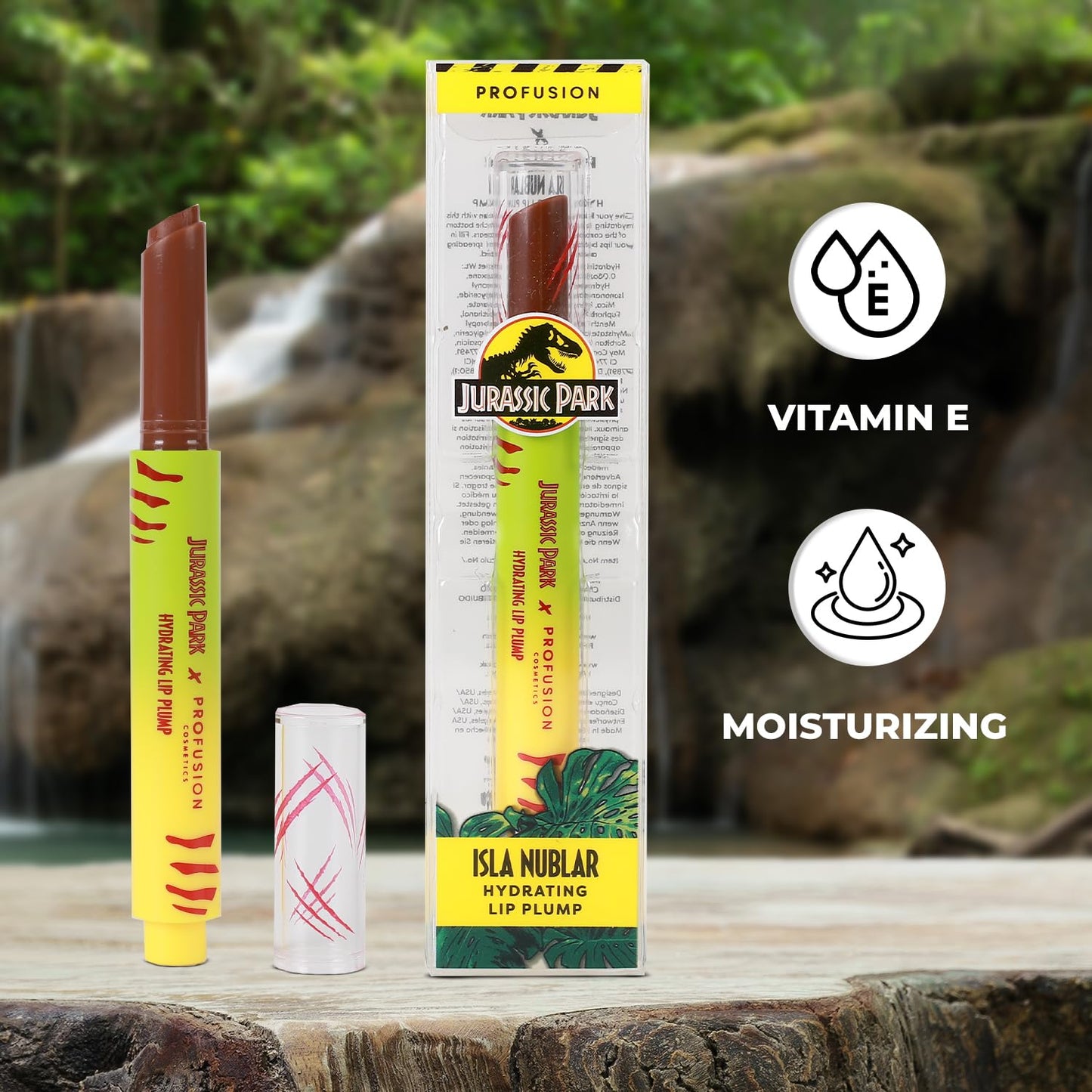 Profusion Cosmetics Hydrating Lip Plump - Jurassic Park Theme, Nourishing Formula with Vitamin E, Vegan, Cruelty-Free Lip Balm & Gloss, Moisturizing