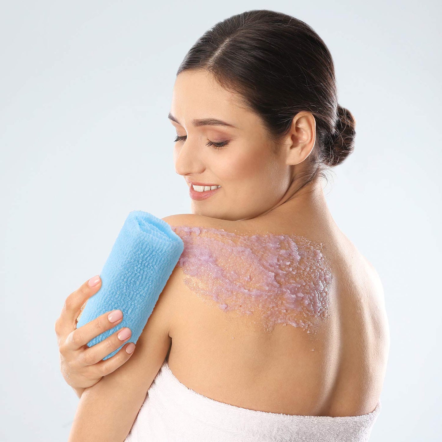 Boao 4 Pieces Exfoliating Washcloth Towel Japanese Washcloth African Sponge Skin Bath Wash Towel Korean Loofah Bath Cloth Shower for Body 35 Inches