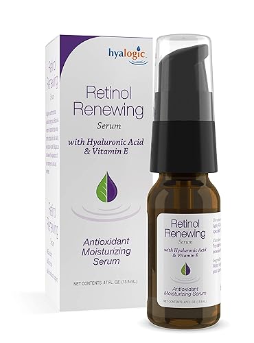 Hyalogic Retinol Serum- Skin Renewal & Wrinkle Repair Face Serum with Hyaluronic Acid & Vitamin A - For Clearer, Radiant Looking Skin (.47 fl oz.)