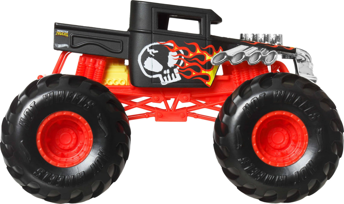 Hot Wheels Monster Trucks, Oversized Monster Truck, 1:24 Scale Die-Cast Toy Truck with Giant Wheels and Cool Designs