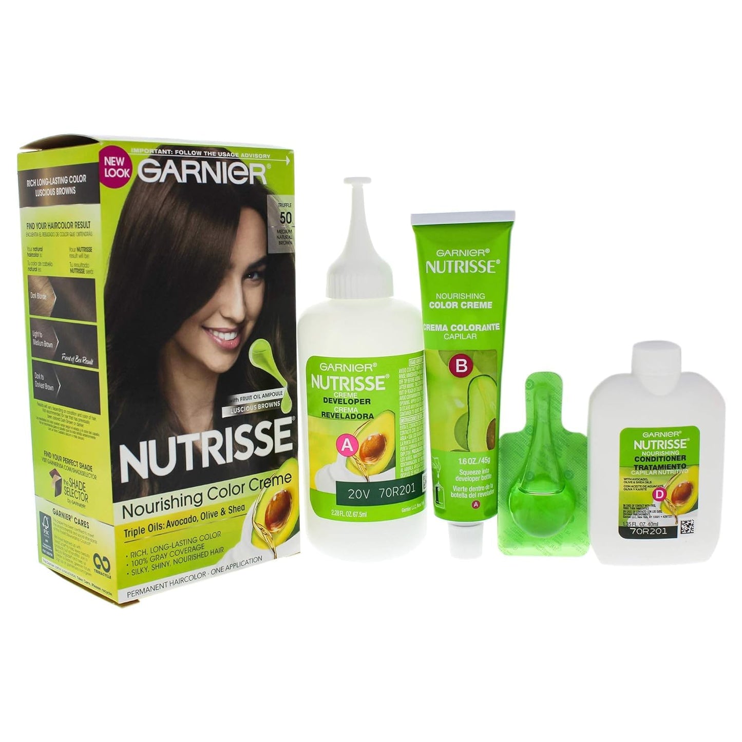 Garnier Nutrisse Nourishing Color Creme #50 Medium Natural Brown 1 Application