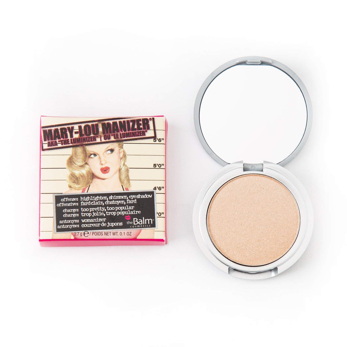 theBalm Mary-Lou Manizer Honey-Hued Luminizer, Highlighter, Shadow & Shimmer, Subtle Glow, 0.1 Ounce (Pack of 1) - Travel Size