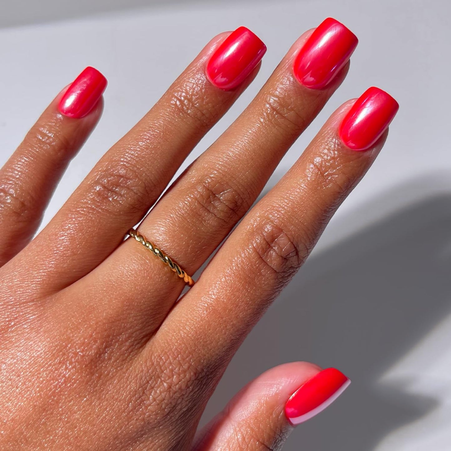 Glamnetic Press On Nails - Short Squoval Fake Nails | Glazed Red Press On Nails, Salon Quality Kit with Glue | Statement Red - 30 Nail Set in 15 Sizes Beauty and Personal Care Glamnetic Default Title