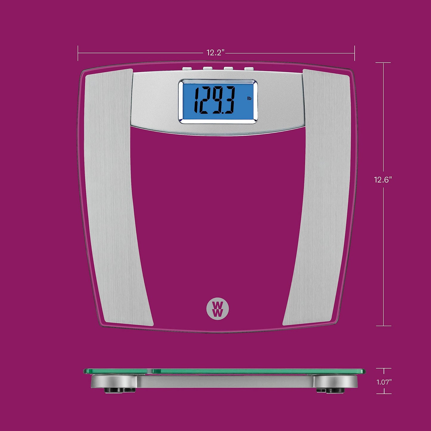 Weight Watchers Scales by Conair Scale for Body Weight, Digital Bathroom Scale with Body Fat, Muscle and BMI in Clear