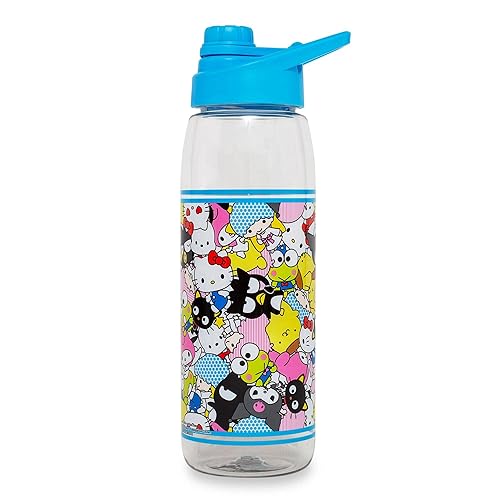 Toynk Sanrio Hello Kitty and Friends Plastic Water Bottle With Screw-Top Lid | BPA-Free Plastic Sports Jug | Holds 28 Ounces