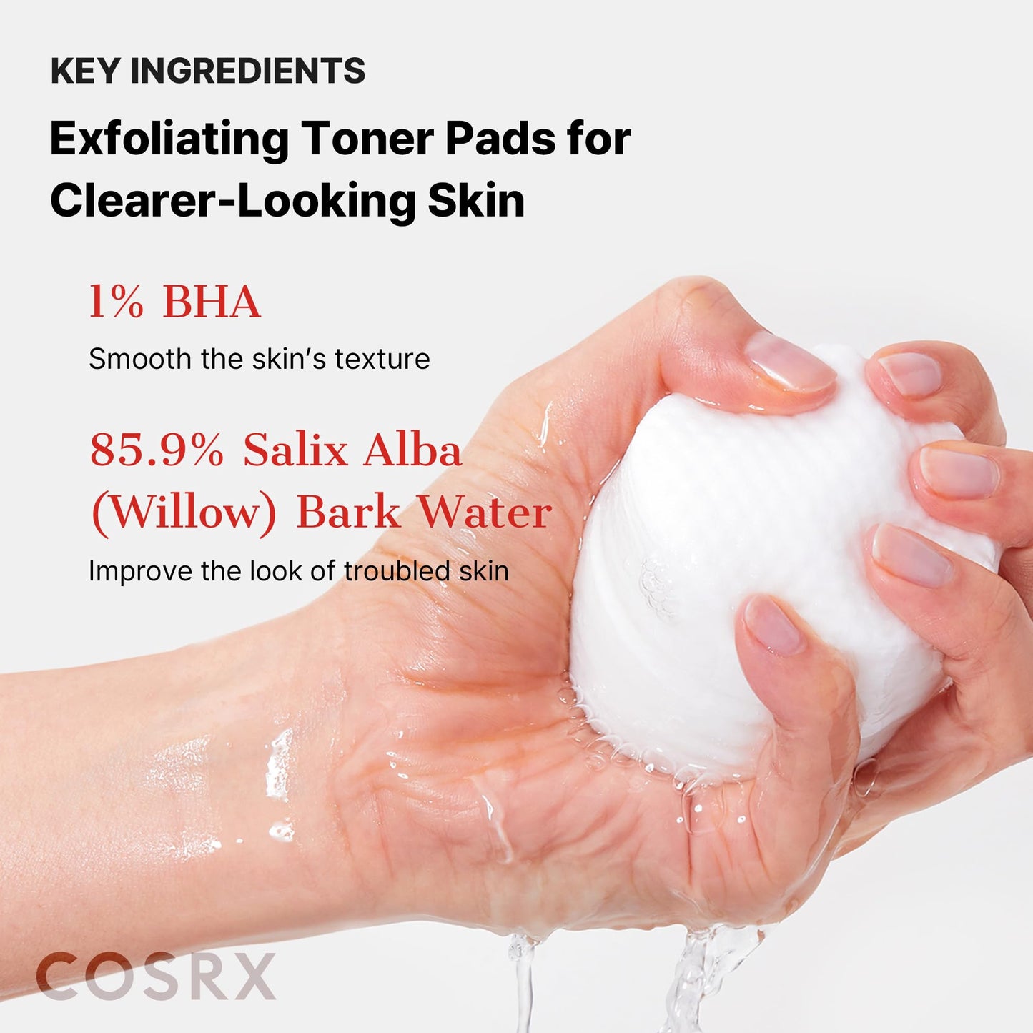 COSRX BHA Toner Pads, 70 Sheets, Exfoliating Pads for Dead Skin & Blackheads, Minimize Pores, Prevent Breakouts, Smooth Skin Texture, Korean Skin