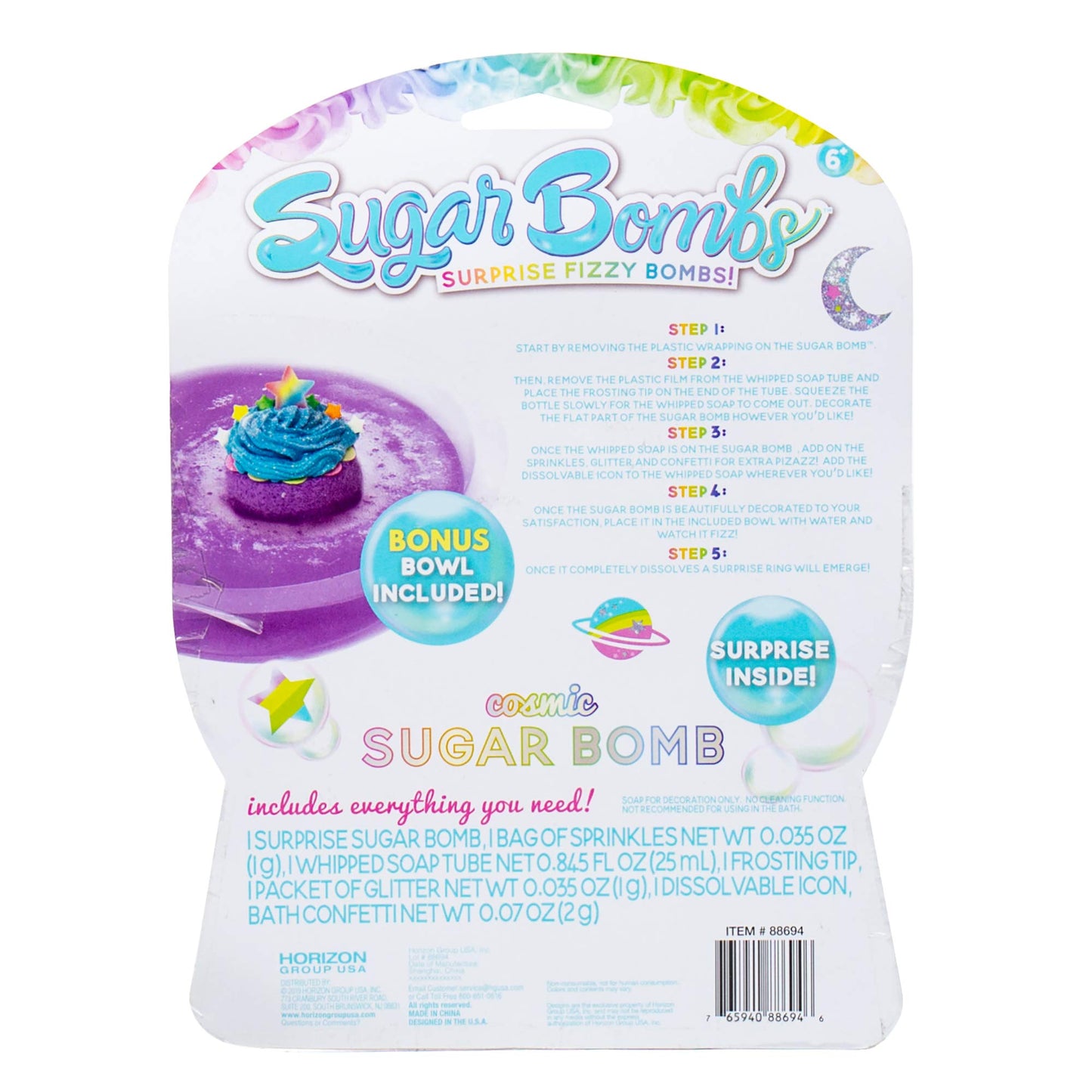 Sugar Bombs by Horizon Group USA, Design & Decorate Your Own Galactic Themed Fizzing Bomb.Fizz In Bowl to Revel Hidden Surprise Gift.Embellish…