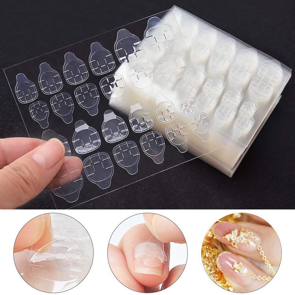 1200 Pcs 50 Sheets Double Side Glue Nail Sticker for Press on Nail Sticky Tabs,Waterproof Breathable False Nail Tips Jelly Adhesive Tabs Nail Glue