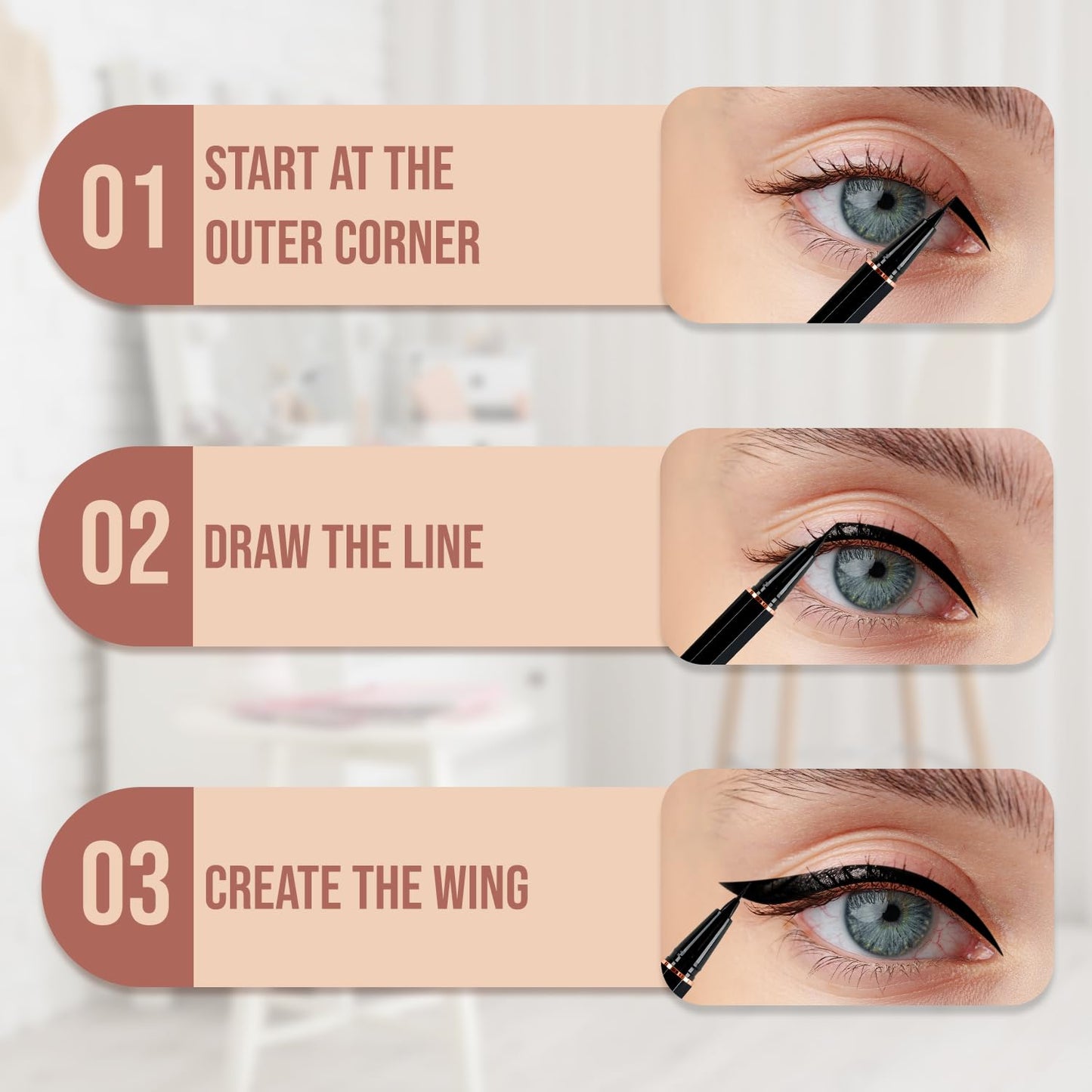 Profusion Cosmetics WING IT Superfine Eye Liner - Makeup with Long Lasting, Cruelty-free and Wonderful Design Eye Liner