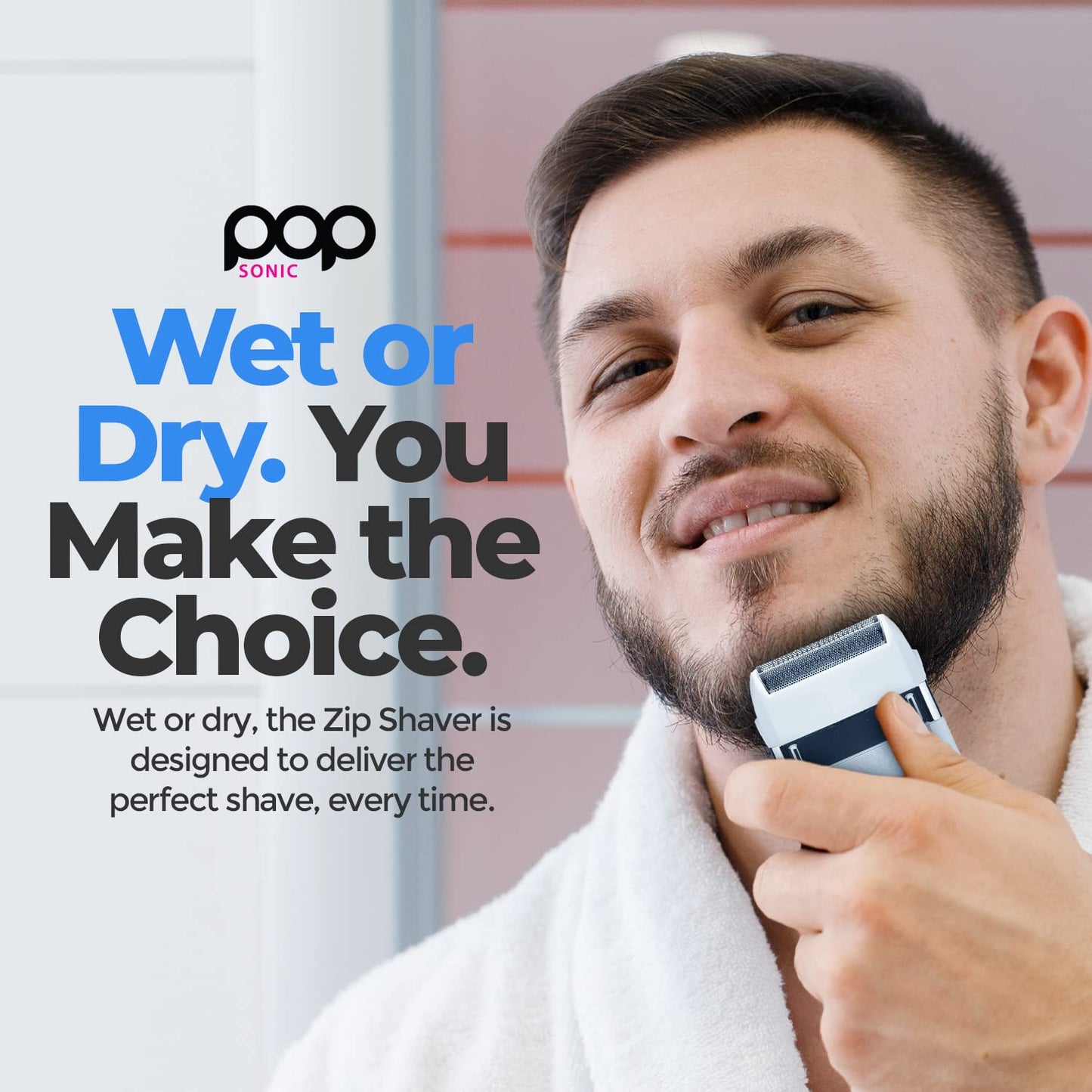 Pop Sonic Zip Compact Electric Razor for Men, Portable Rechargeable Foil Shaver, Wet Dry Cordless Travel Shaver, Water Resistant Pocket Size Beard Beauty and Personal Care Pop Sonic