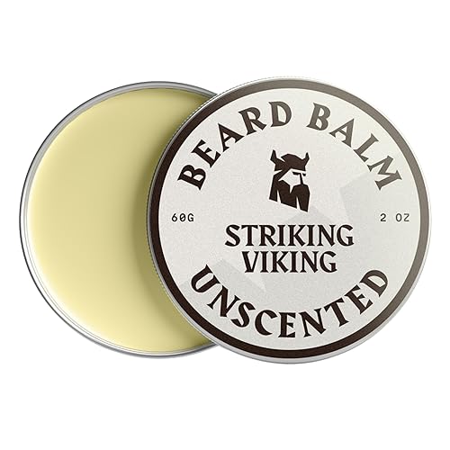 Striking Viking Beard Balm for Men - Leave in Beard Conditioner - Styling Balm Made with Naturally Derived Beard Butter, Argan & Jojoba Oils (2 Ounce